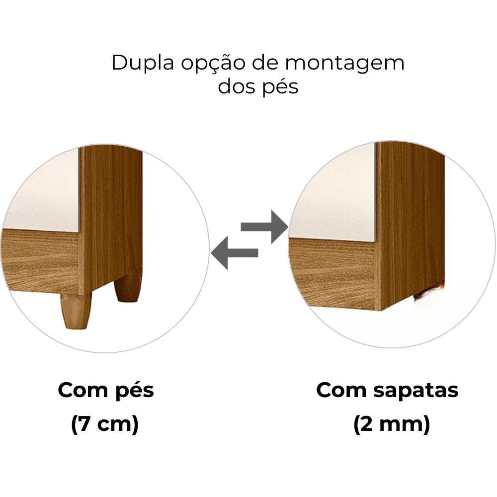 Guarda Roupa Solteiro Madri 4P 110 cm Freijo Off White Moval