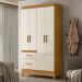 Guarda Roupa Solteiro Madri 4P 110 cm Freijo Off White Moval