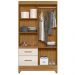 Guarda Roupa Solteiro Madri 4P Espelho 110 cm Freijo Off White Moval