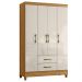 Guarda Roupa Solteiro Paraty 4 Portas 111 cm Freijo Off White Moval