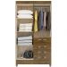 Guarda Roupa Solteiro Sobral 4 Portas Castanho Wood - Moval