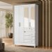 Guarda Roupa Solteiro Sobral 4P Espelho 110 cm Branco Flex Moval
