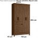 Guarda Roupa Solteiro Sobral 4P Espelho 110 cm Castanho Wood Moval