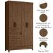 Guarda Roupa Solteiro Sobral 4P Espelho 110 cm Castanho Wood Moval