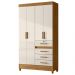 Guarda Roupa Solteiro Sobral 4P Espelho 110 cm Freijo Off White Moval