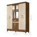 Guarda Roupa Steven Castanho Wood Avelã Wood com Espelho