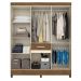 Guarda Roupa Steven Castanho Wood Avelã Wood com Espelho