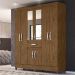 Guarda Roupa Steven Castanho Wood com Espelho