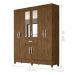 Guarda Roupa Steven Castanho Wood com Espelho