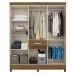 Guarda Roupa Steven Castanho Wood com Espelho