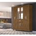 Guarda Roupa Steven Castanho Wood com Espelho