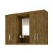 Guarda Roupa de Casal Capri 04 Portas e 03 Gavetas Castanho Wood - Moval