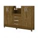 Guarda Roupa de Casal Capri 04 Portas e 03 Gavetas Castanho Wood - Moval