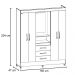 Guarda Roupa de Casal Capri 04 Portas e 03 Gavetas Castanho Wood - Moval