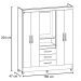 Guarda Roupa de Casal Capri 04 Portas e 03 Gavetas Flex Branco ou Branco com Rosa - Moval