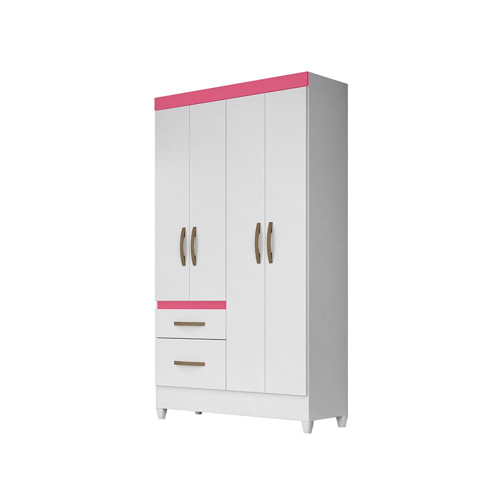Jogo Gaveteiro e Roupeiro Taiti Branco Rosa Azul Lilás