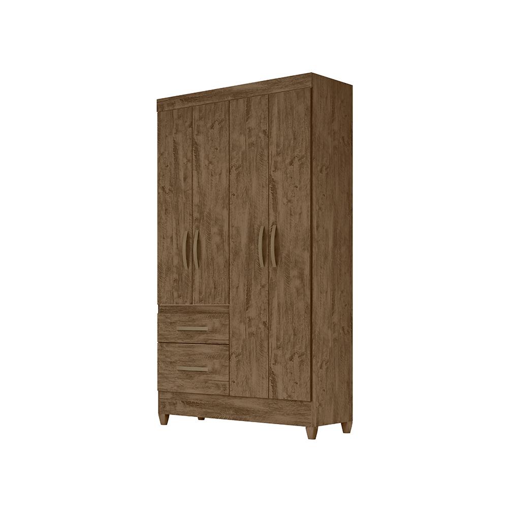 Jogo Gaveteiro e Roupeiro Taiti Castanho Wood
