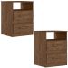 Kit 2 Mesas de Cabeceira Apolo 2 Gavetas 46 cm Castanho Wood Flex Moval