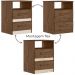 Kit 2 Mesas de Cabeceira Apolo 2 Gavetas 46 cm Castanho Wood Flex Moval