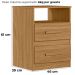 Kit 2 Mesas de Cabeceira Apolo 2 Gavetas 46 cm Freijo Moval