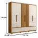 Guarda Roupa Casal Amazonas 6 Portas Freijó Off White Moval