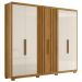 Guarda Roupa Casal Araguaia 6 Portas Freijó Off White Moval