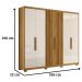 Guarda Roupa Casal Araguaia 6 Portas Freijó Off White Moval