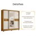 Guarda Roupa Casal Bahamas Espelho 3 Portas De Correr Freijó Off White Moval