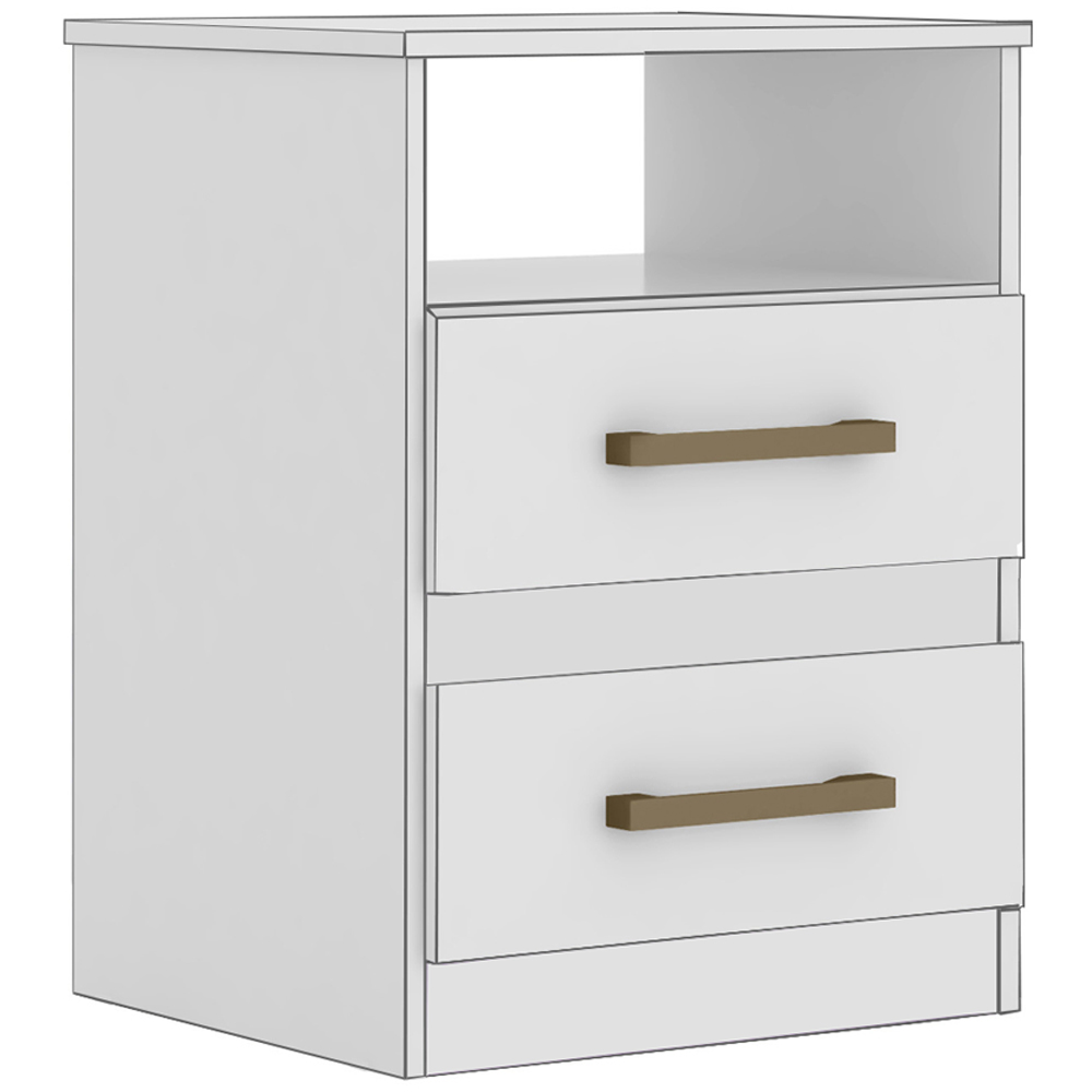 Mesa De Cabeceira 2 Gavetas 7090 Branco Flex Moval