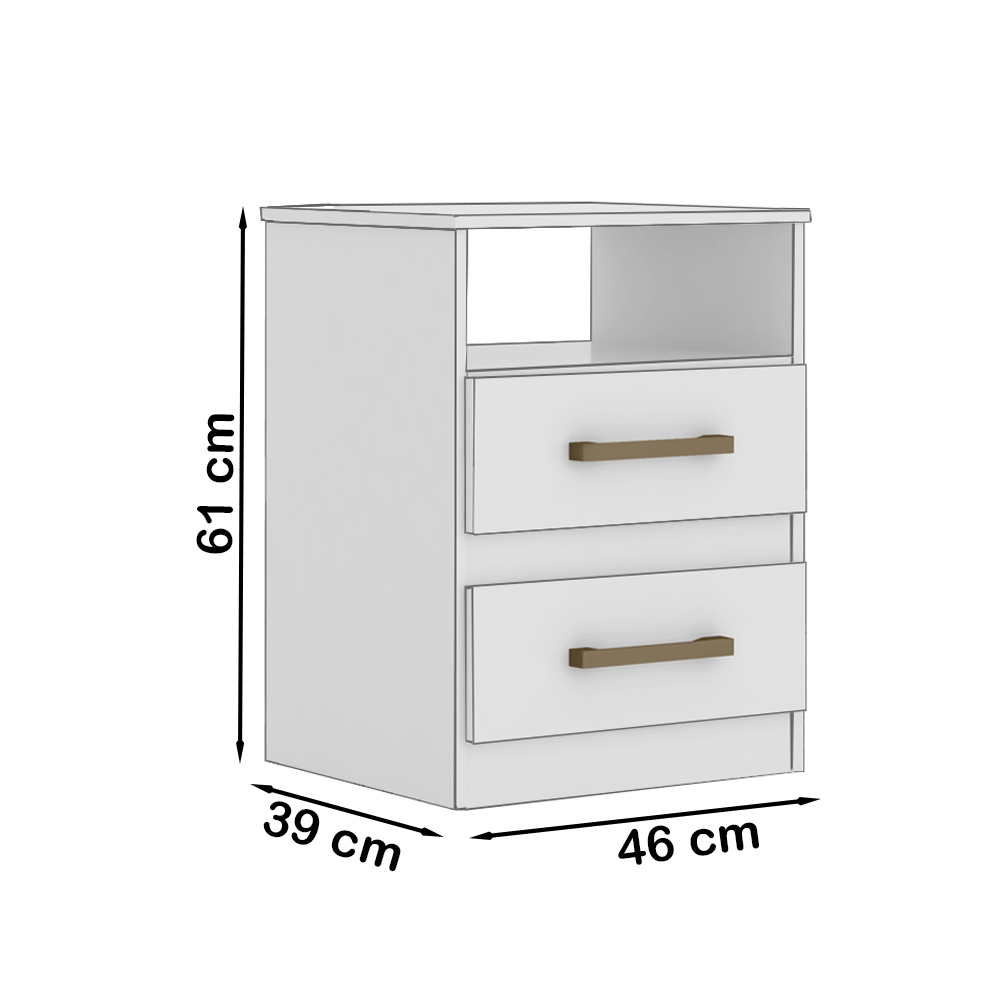 Mesa De Cabeceira 2 Gavetas 7090 Branco Flex Moval