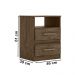 Mesa De Cabeceira 2 Gavetas 7093 Castanho Wood Avela Wood Off White Flex Moval