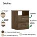 Mesa De Cabeceira 2 Gavetas 7093 Castanho Wood Avela Wood Off White Flex Moval