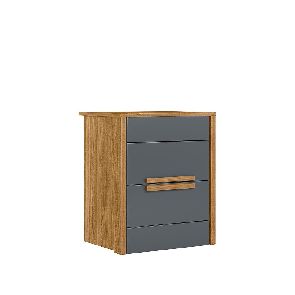 Mesa de Cabeceira 2 gavetas  Freijo / Cinza Dhara - Moval