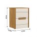 Mesa de Cabeceira 2 gavetas Freijo / Off White Dhara - Moval