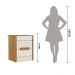 Mesa de Cabeceira 2 gavetas Freijo / Off White Dhara - Moval