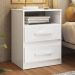 Mesa de Cabeceira Apolo 2 Gavetas 46 cm Branco Flex Moval