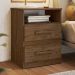 Mesa de Cabeceira Apolo 2 Gavetas 46 cm Castanho Wood Flex Moval