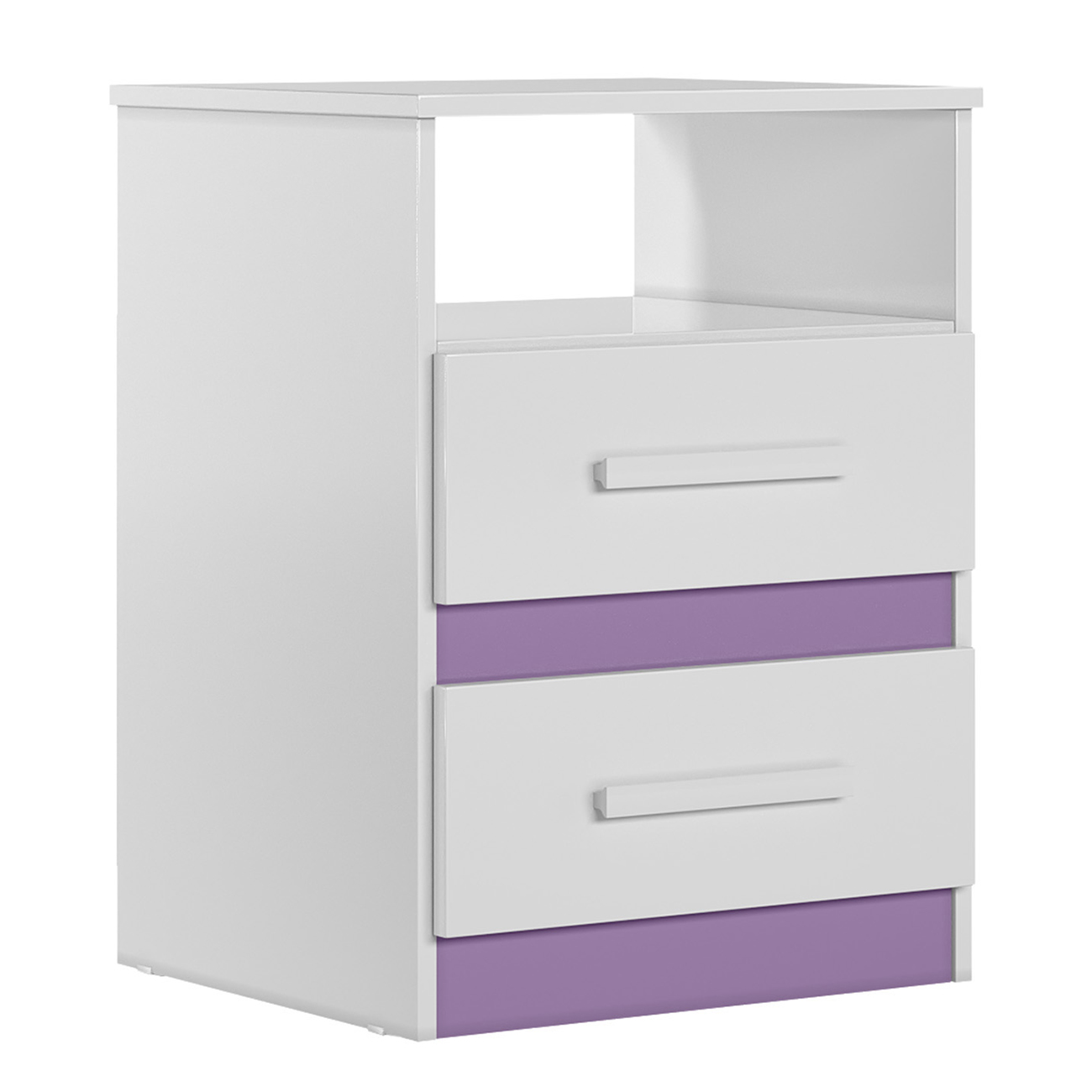 Mesa de Cabeceira Apolo Flex Branco com Rosa - Azul -  Lilás - Moval