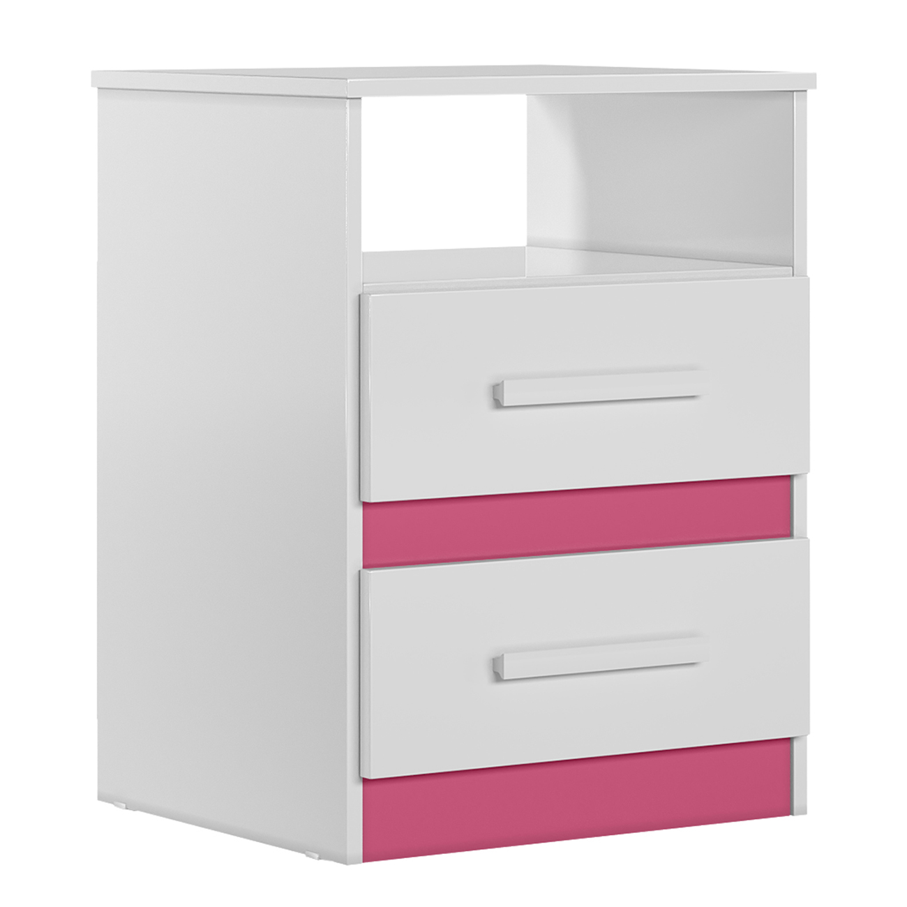 Mesa de Cabeceira Apolo Flex Branco com Rosa - Azul -  Lilás - Moval