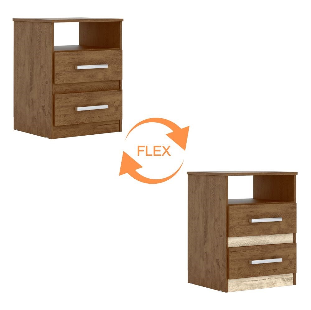 Mesa de Cabeceira Apolo Flex Castanho/Avelã - Moval