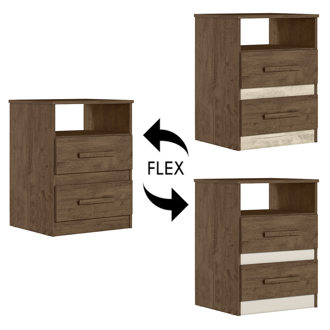 Mesa de Cabeceira Apolo Flex Castanho/Avelã - Moval