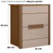 Mesa de Cabeceira Dhara 2 Gavetas 51 cm Carvalho Fendi Moval