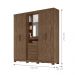 Roupeiro 5 Portas Lomond Com Espelho Castanho Wood