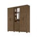 Roupeiro 5 Portas Lomond Com Espelho Castanho Wood