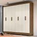 Roupeiro 8 Portas Gordon Castanho Wood Baunilha