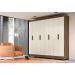 Roupeiro 8 Portas Gordon Castanho Wood Baunilha
