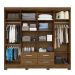Roupeiro 8 Portas Timms Castanho Wood com Espelho