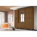 Roupeiro 8 Portas Timms Castanho Wood com Espelho