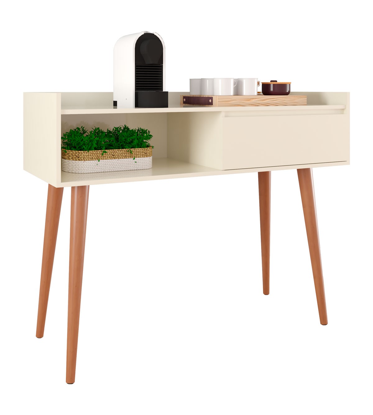 Aparador Balcão Retrô Clássico Off White - MoveisAqui