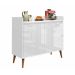 Balcão Buffet Retrô Delta 2 Portas Branco Gloss - MoveisAqui